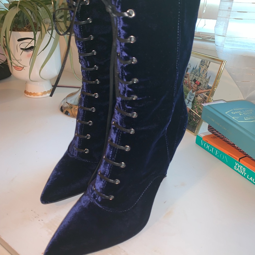 Steven by Steve Madden Velvet lace up boot